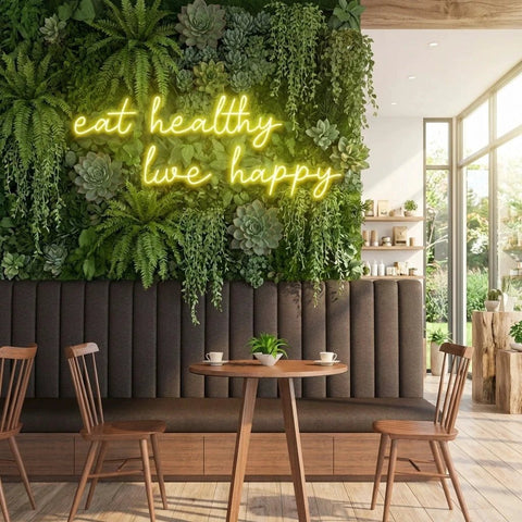 Eat Healthy, Live Happy Led Neon Sign Light