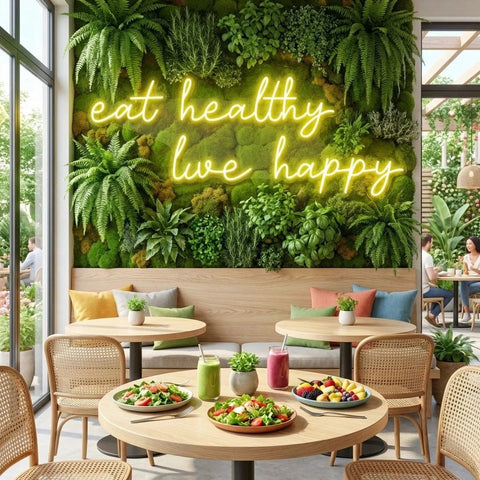 Eat Healthy, Live Happy Led Neon Sign Light