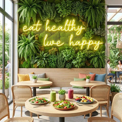 Eat Healthy, Live Happy Led Neon Sign Light