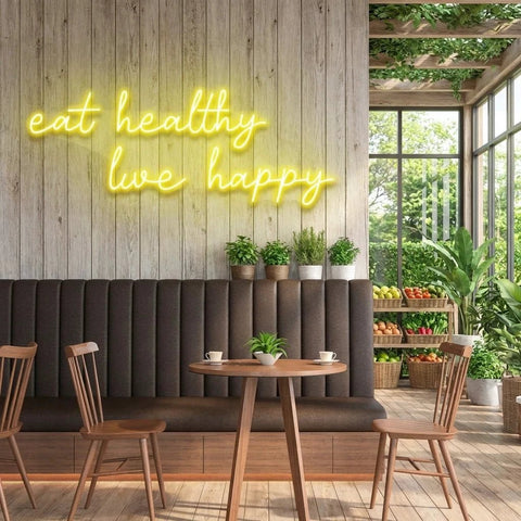Eat Healthy, Live Happy Led Neon Sign Light