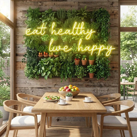 Eat Healthy, Live Happy Led Neon Sign Light