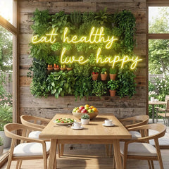 Eat Healthy, Live Happy Led Neon Sign Light