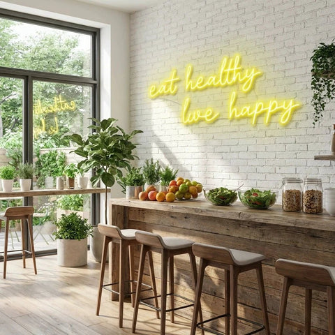 Eat Healthy, Live Happy Led Neon Sign Light