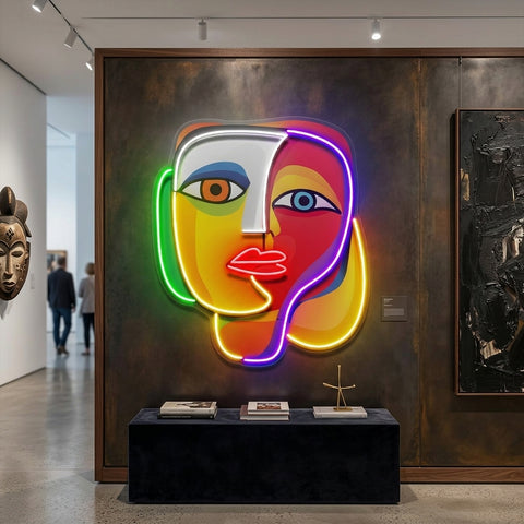 Elegant Looking Portrait Abstract Art LED Neon Sign Light Pop Art