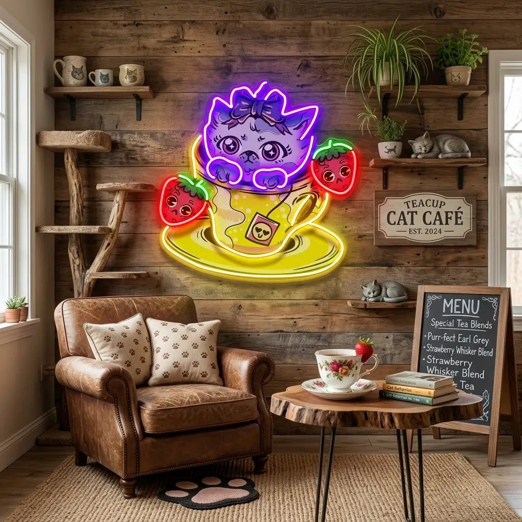 Emotional Cat LED Neon Sign Light Pop Art