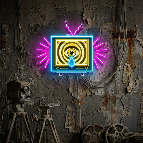 Emotionless Television Is Crying LED Neon Sign Light Pop Art