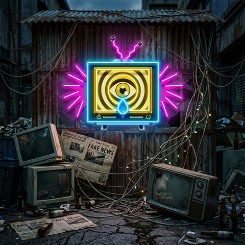 Emotionless Television Is Crying LED Neon Sign Light Pop Art