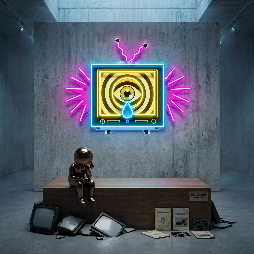 Emotionless Television Is Crying LED Neon Sign Light Pop Art