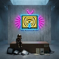 Emotionless Television Is Crying LED Neon Sign Light Pop Art