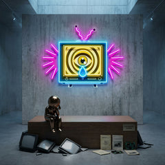 Emotionless Television Is Crying LED Neon Sign Light Pop Art