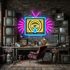 Emotionless Television Is Crying LED Neon Sign Light Pop Art