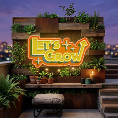 Energetic Colors LET GROW LED Neon Sign Light Pop Art