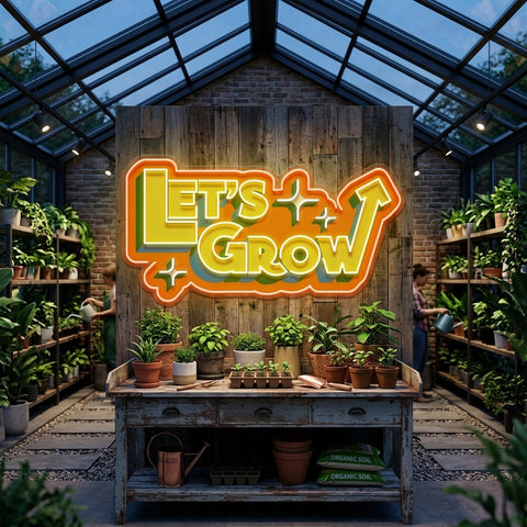 Energetic Colors LET GROW LED Neon Sign Light Pop Art