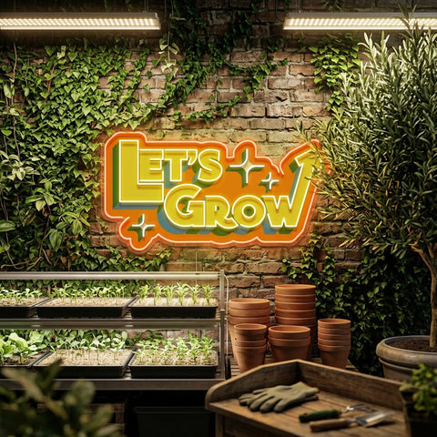 Energetic Colors LET GROW LED Neon Sign Light Pop Art