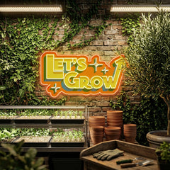 Energetic Colors LET GROW LED Neon Sign Light Pop Art