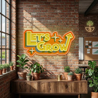 Energetic Colors LET GROW LED Neon Sign Light Pop Art