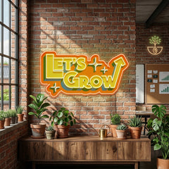 Energetic Colors LET GROW LED Neon Sign Light Pop Art