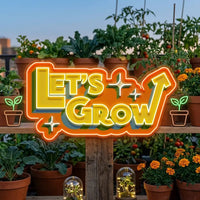 Energetic Colors LET GROW LED Neon Sign Light Pop Art