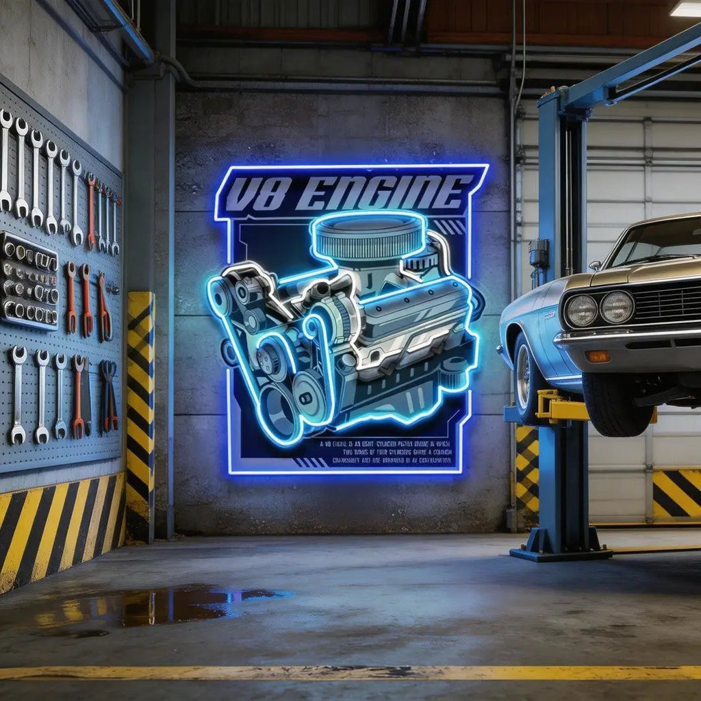 Engine LED Neon Sign Light Pop Art