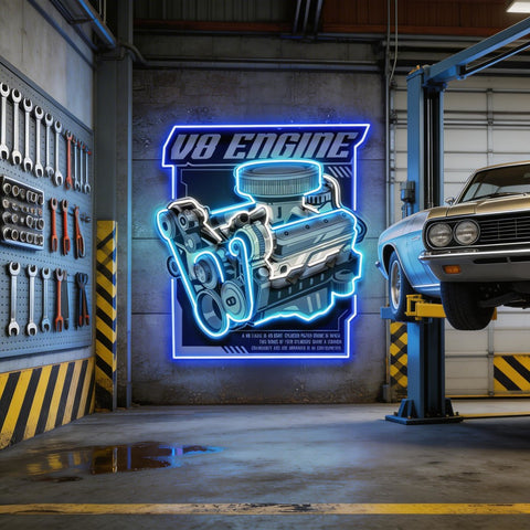 Engine LED Neon Sign Light Pop Art