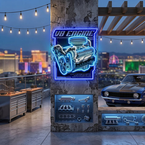 Engine LED Neon Sign Light Pop Art