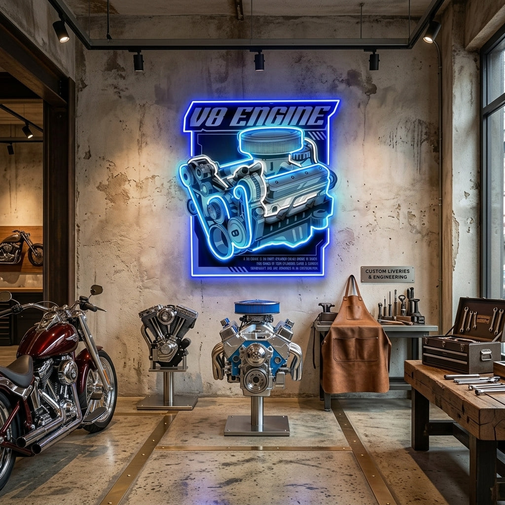 Engine LED Neon Sign Light Pop Art