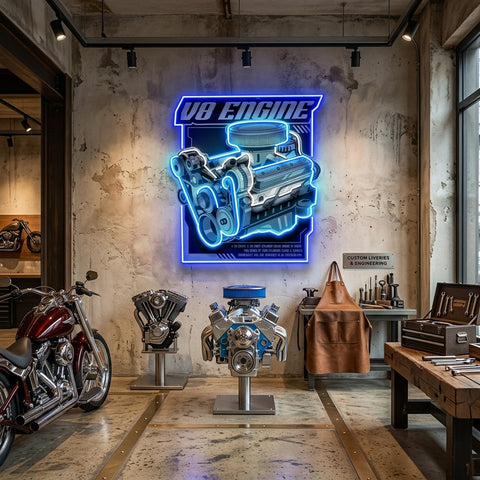 Engine LED Neon Sign Light Pop Art