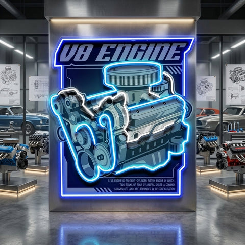 Engine LED Neon Sign Light Pop Art