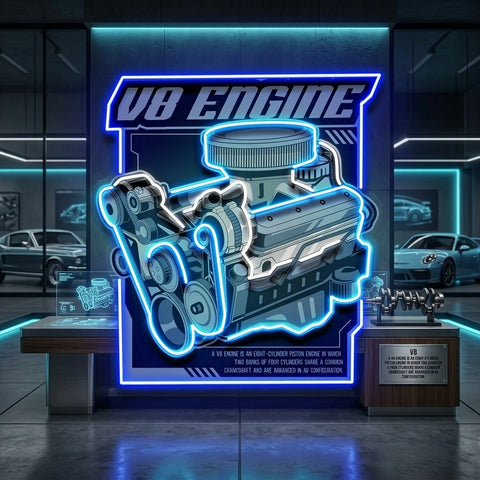 Engine LED Neon Sign Light Pop Art