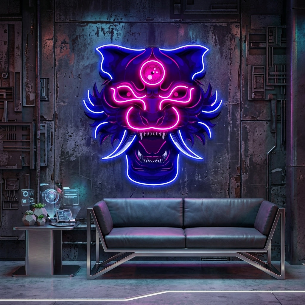 Evil Tiger Demon LED Neon Sign Light Pop Art