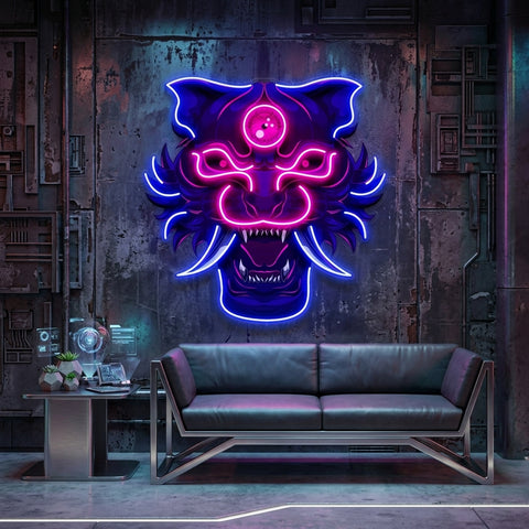 Evil Tiger Demon LED Neon Sign Light Pop Art