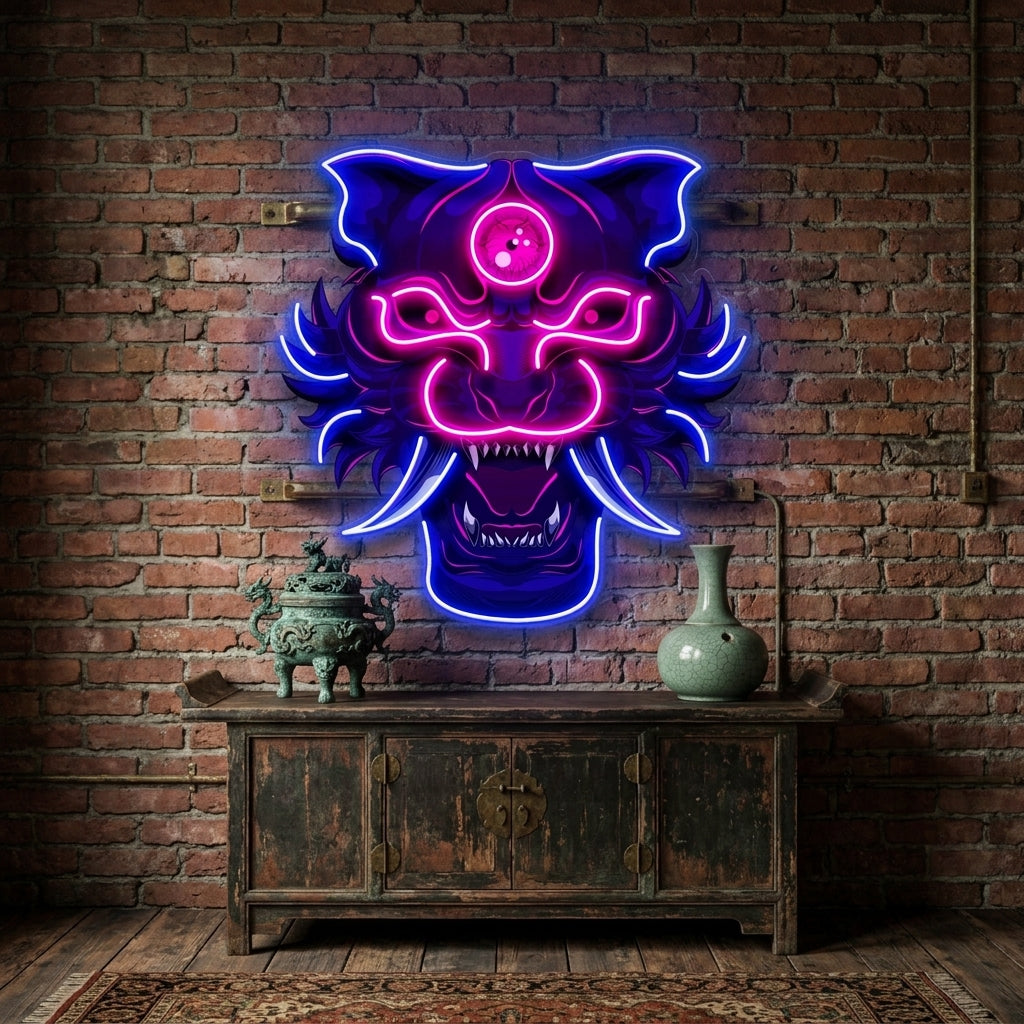 Evil Tiger Demon LED Neon Sign Light Pop Art