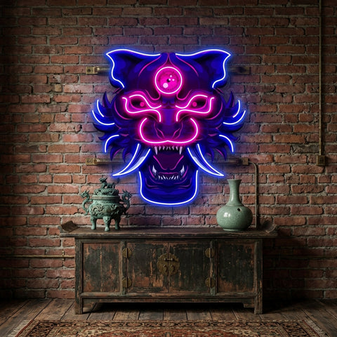 Evil Tiger Demon LED Neon Sign Light Pop Art