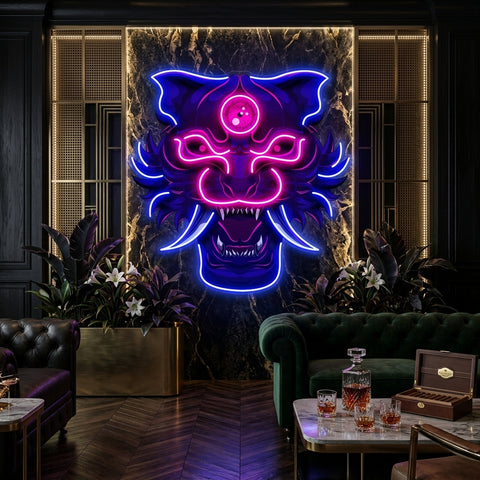 Evil Tiger Demon LED Neon Sign Light Pop Art