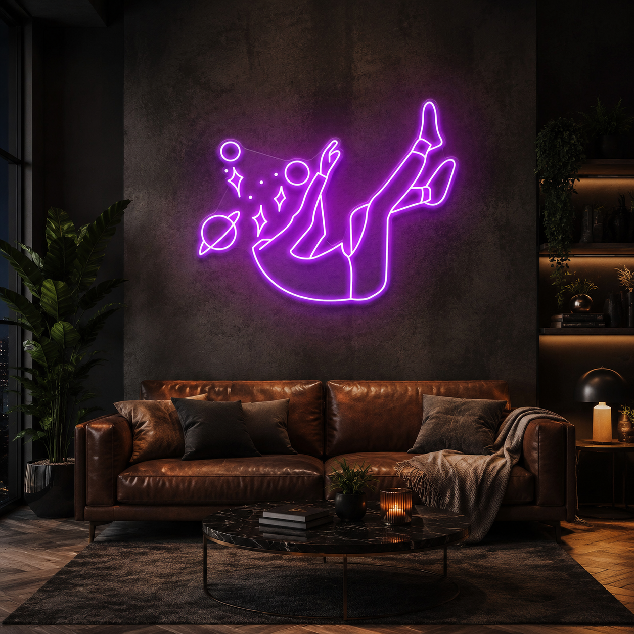 Falling Into Space Led Neon Sign Light