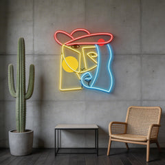Face Abstract Art LED Neon Sign Light