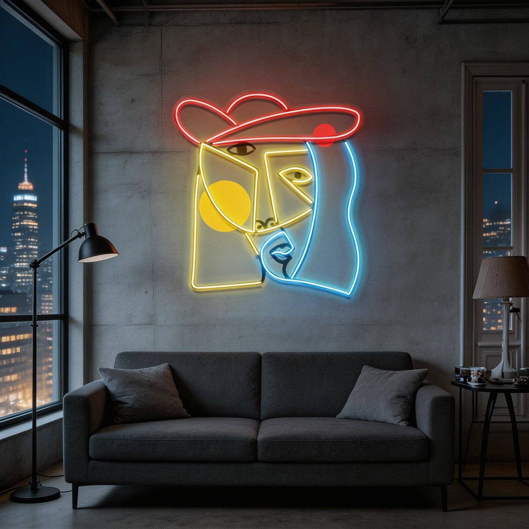 Face Abstract Art LED Neon Sign Light