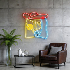 Face Abstract Art LED Neon Sign Light