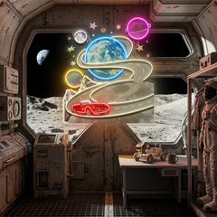 Fantastic Trip To The Moon Collapse Art LED Neon Sign Light Pop Art