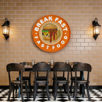Fast Food Hamburger And Coffee Artwork Led Neon Sign Light