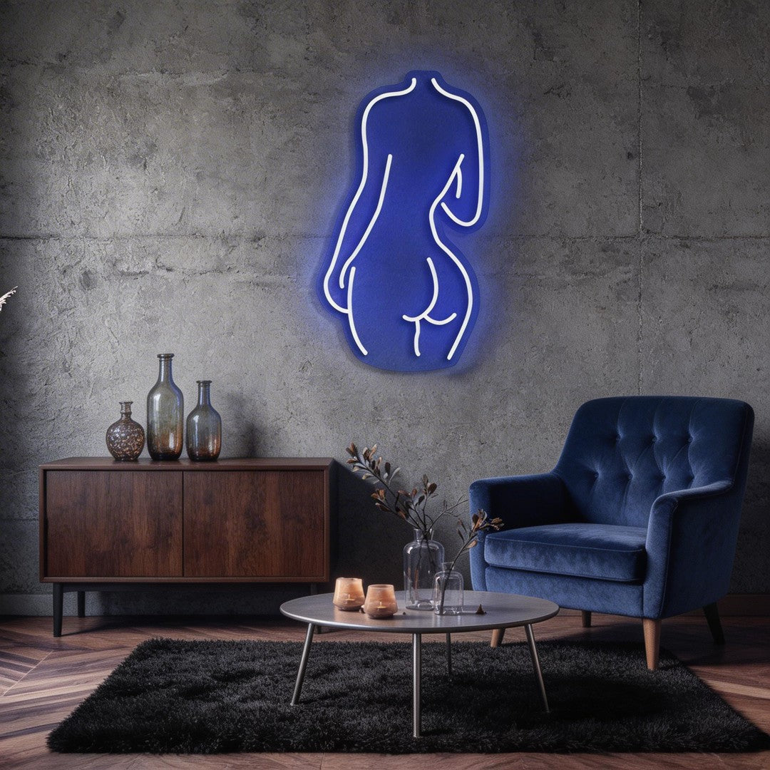 Female Back Silhouette Neon Sign