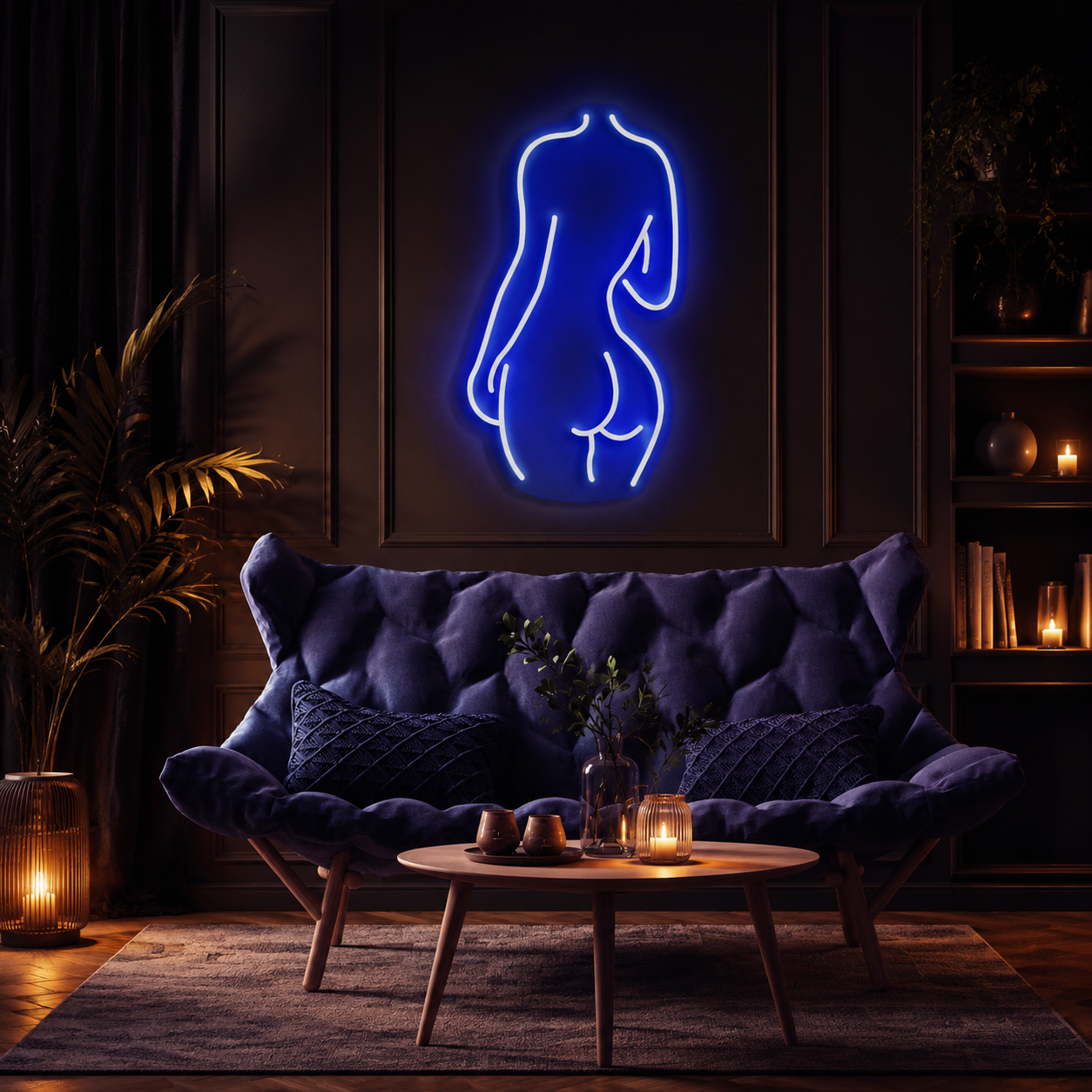 Female Back Silhouette Neon Sign