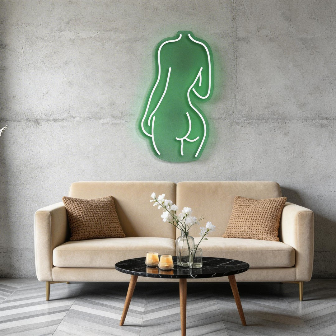 Female Back Silhouette Neon Sign