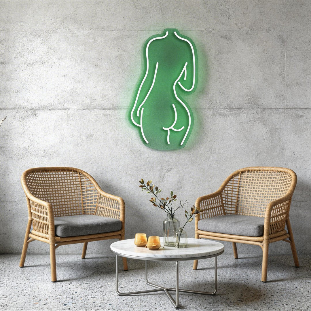 Female Back Silhouette Neon Sign