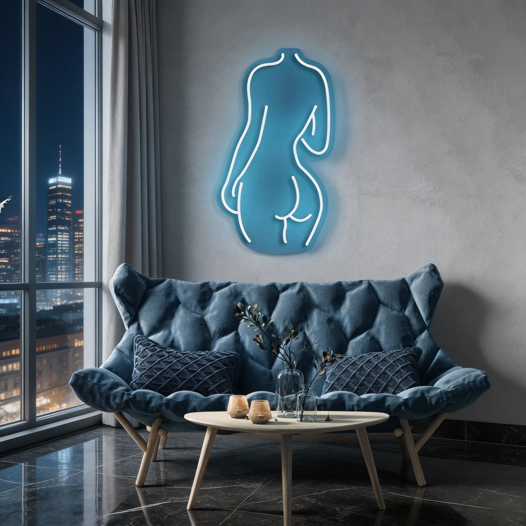 Female Back Silhouette Neon Sign