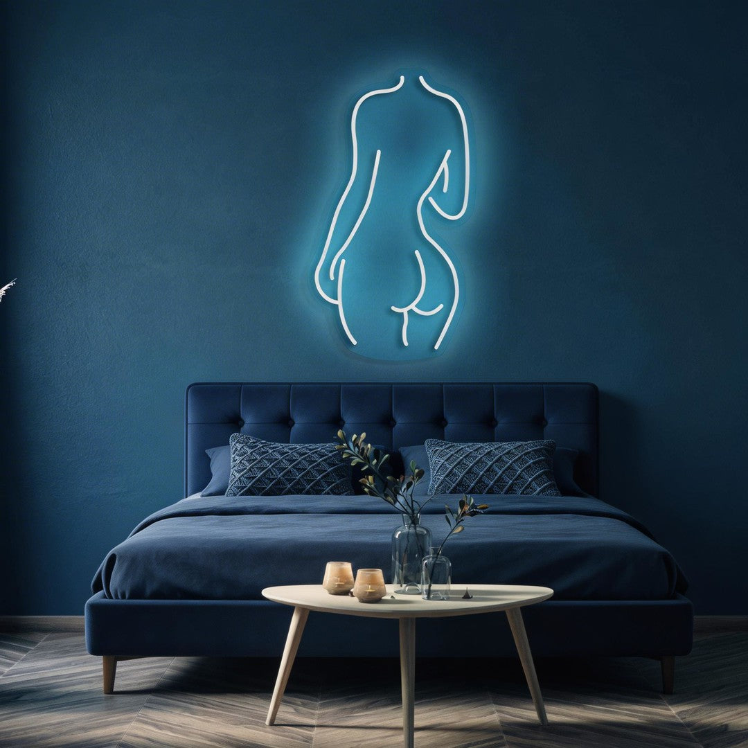 Female Back Silhouette Neon Sign