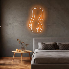 Female Back Silhouette Neon Sign
