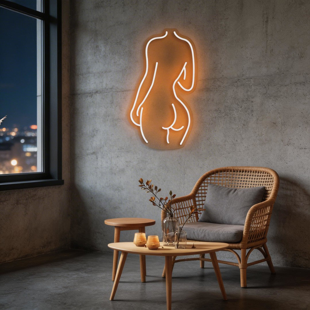 Female Back Silhouette Neon Sign