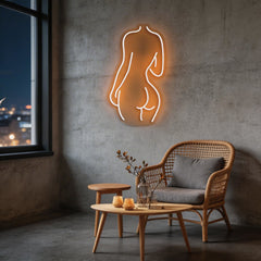 Female Back Silhouette Neon Sign