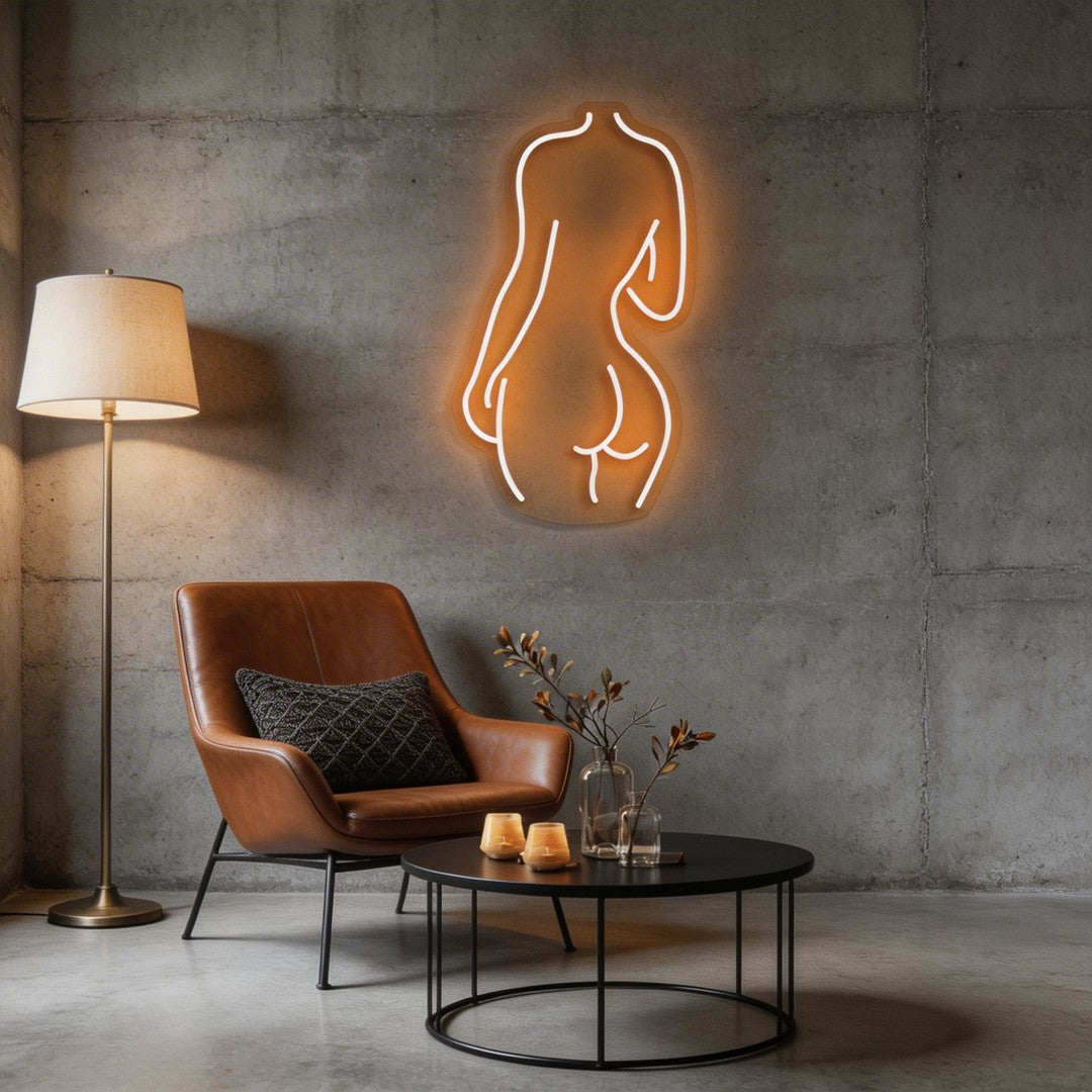Female Back Silhouette Neon Sign